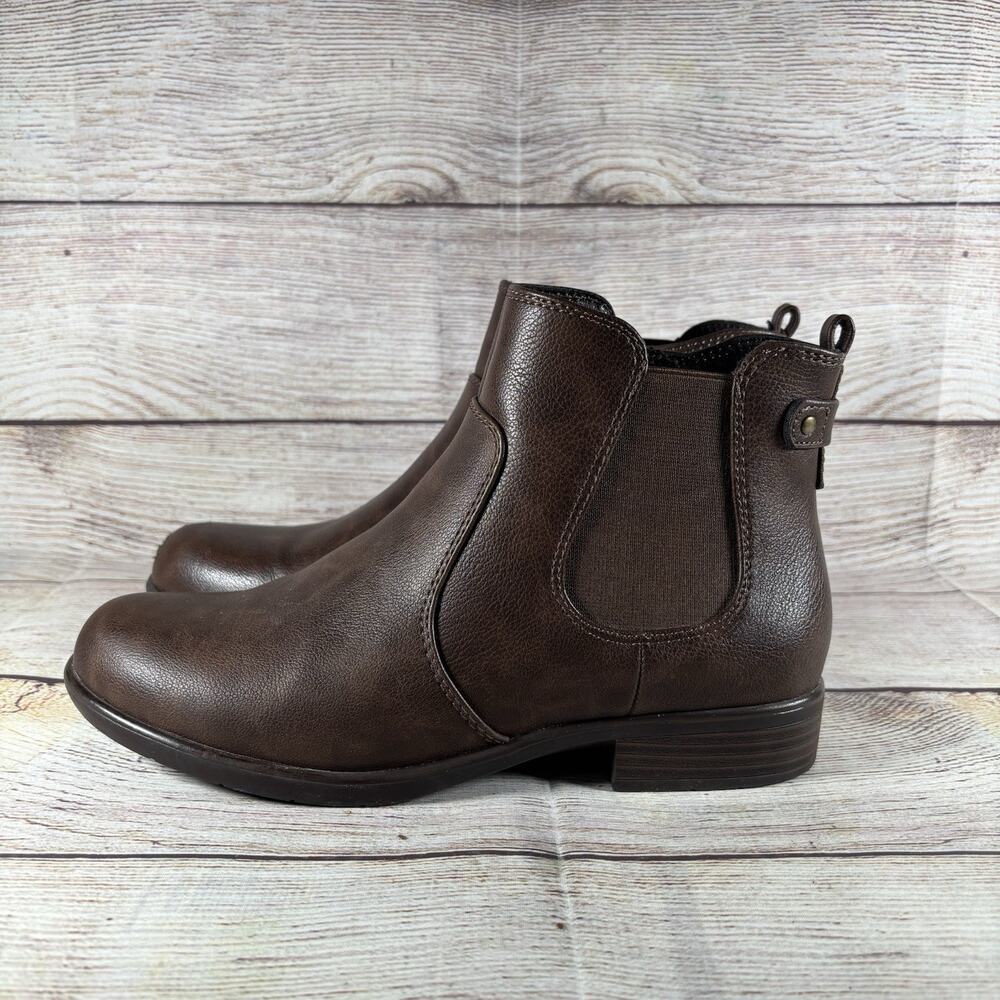 Yuu Brina Womens Size 7.5 M Ankle Boot Side Zipper Brown Shoes Bootie